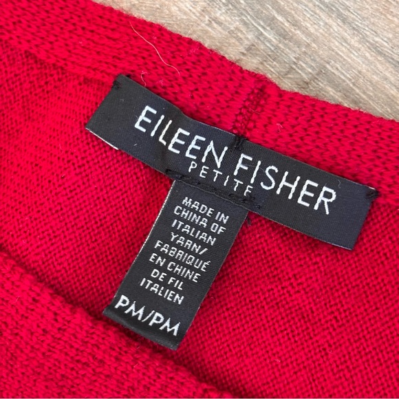 EILEEN FISHER Merino Wool Red Sweater Women's Petite Medium - Picture 6 of 15
